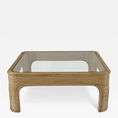 Style of Gabriella Crespi Pencil Reed Coffee Table 1970
