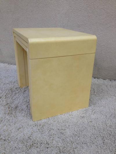Style of Jean Michel Frank Parchment Stacking Tables