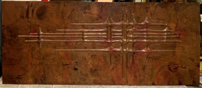 Style of Sabatier awesome 50s repouss Copper decorative panel