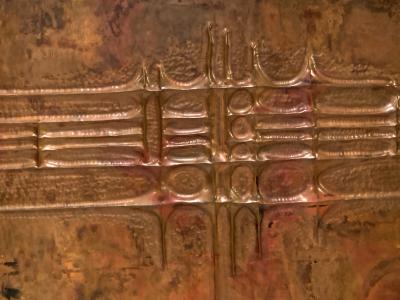 Style of Sabatier awesome 50s repouss Copper decorative panel