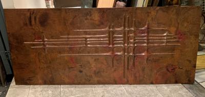 Style of Sabatier awesome 50s repouss Copper decorative panel