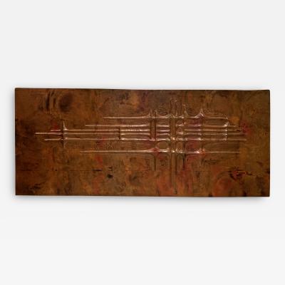 Style of Sabatier awesome 50s repouss Copper decorative panel