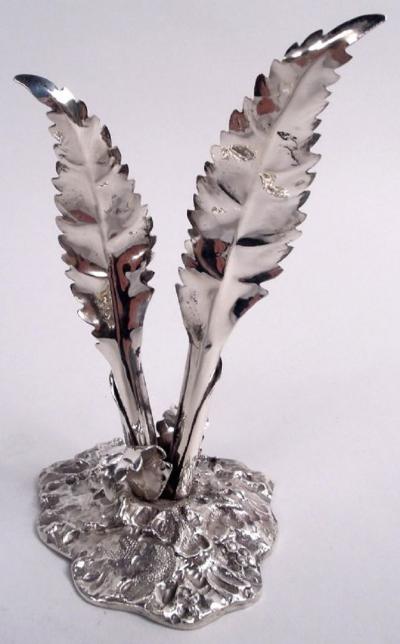 Stylish Buccellati Sterling Silver Stem Flower Salt Pepper Shakers