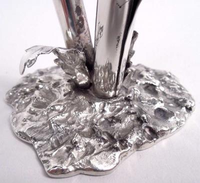 Stylish Buccellati Sterling Silver Stem Flower Salt Pepper Shakers