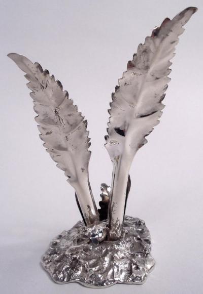 Stylish Buccellati Sterling Silver Stem Flower Salt Pepper Shakers