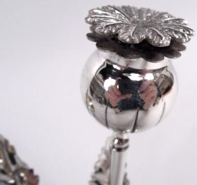 Stylish Buccellati Sterling Silver Stem Flower Salt Pepper Shakers