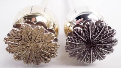 Stylish Buccellati Sterling Silver Stem Flower Salt Pepper Shakers