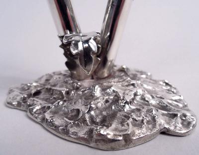 Stylish Buccellati Sterling Silver Stem Flower Salt Pepper Shakers