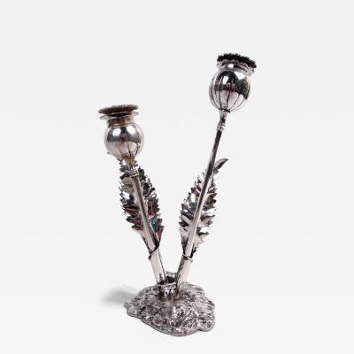 Stylish Buccellati Sterling Silver Stem Flower Salt Pepper Shakers