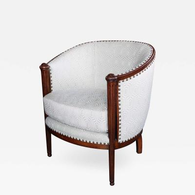Stylish French art deco barrel back chair