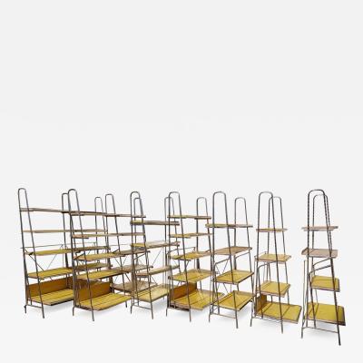 Stylish Mid Century Chrome on Steel Shop Shelving with Braced Back Supports