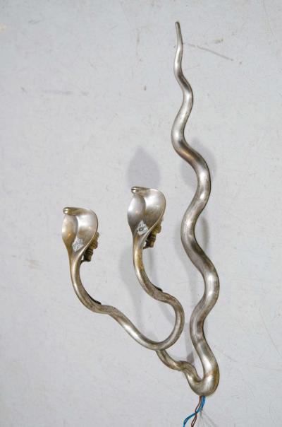Stylized Egyptian Revival Cobra Sconces