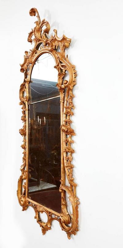Substantial Georgian Rococo Giltwood Mirror