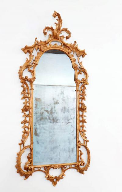 Substantial Georgian Rococo Giltwood Mirror