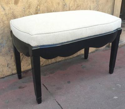 Sue et Mare Sue et Mare Ebonized Solid Wood Refined Newly Restored in Neutral Cloth