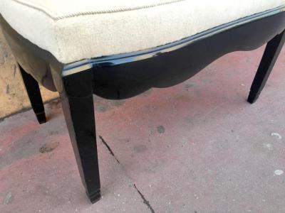 Sue et Mare Sue et Mare Ebonized Solid Wood Refined Newly Restored in Neutral Cloth