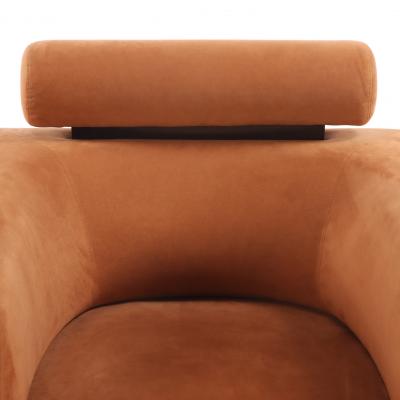 Suede Pedestal Cube Chair