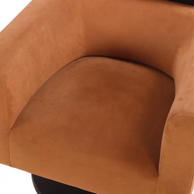 Suede Pedestal Cube Chair