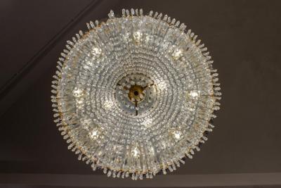 Sumptuous Crystal and Brass Chandelier Italy 1940
