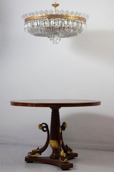 Sumptuous Crystal and Brass Chandelier Italy 1940
