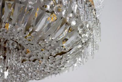 Sumptuous Crystal and Brass Chandelier Italy 1940
