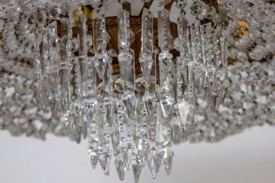 Sumptuous Crystal and Brass Chandelier Italy 1940