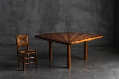 Sunburst Marquetry Corner Table France 1980s