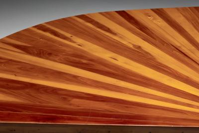 Sunburst Marquetry Corner Table France 1980s
