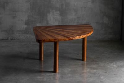 Sunburst Marquetry Corner Table France 1980s
