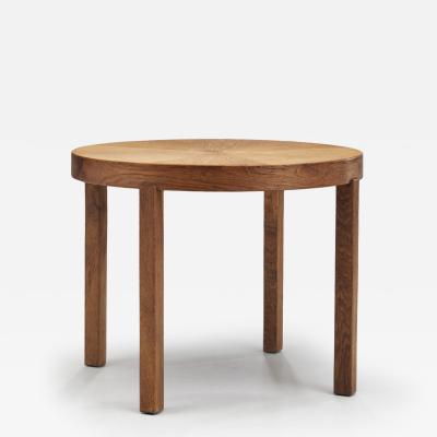 Sunburst Solid Oak Coffee Table Europe ca 1950s