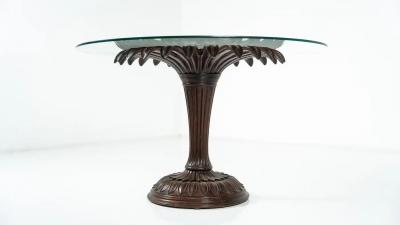 Sunflower Dining Table Wood and Glass Italy 1960s