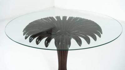 Sunflower Dining Table Wood and Glass Italy 1960s