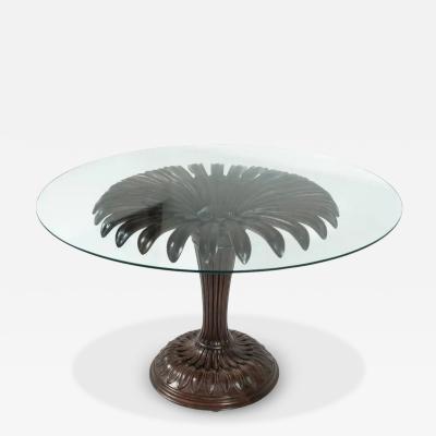 Sunflower Dining Table Wood and Glass Italy 1960s