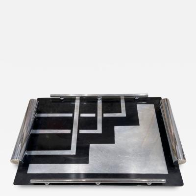 Superb Black Lacquered Tray Bauhaus Circa 1930