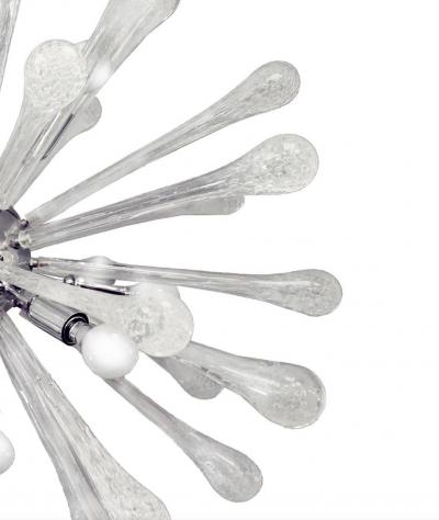 Superb Glass Teardrop Sputnik Style Chandelier 1980s