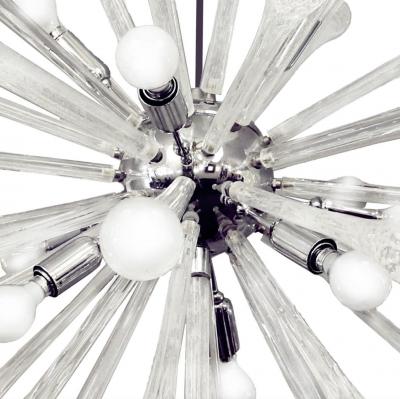 Superb Glass Teardrop Sputnik Style Chandelier 1980s