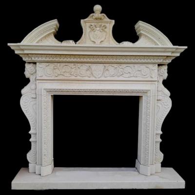 Superb Italian Stone Neoclassical Style Fireplace