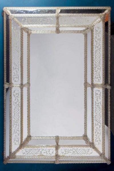 Superb Mid Century Venetian Mirror Murano 1960