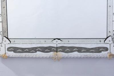 Superb Venetian Etched Murano Glass Mirror