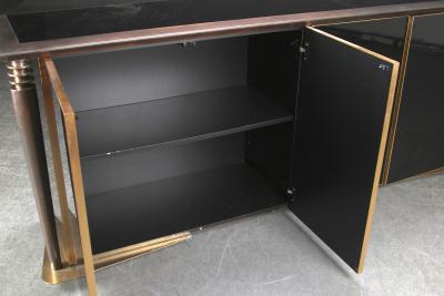 Superb design 4 door cabinet with beautiful gold bronze and brushed steel accent