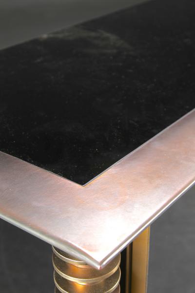 Superb design 4 door cabinet with beautiful gold bronze and brushed steel accent