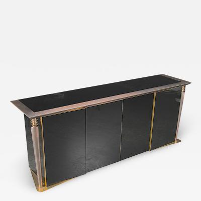 Superb design 4 door cabinet with beautiful gold bronze and brushed steel accent