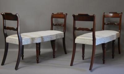 Superb pair of mahogany window seats