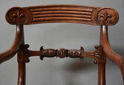 Superb quality set of eight Regency mahogany dining chairs