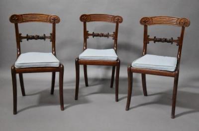 Superb quality set of eight Regency mahogany dining chairs