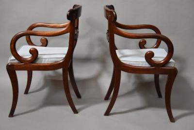 Superb quality set of eight Regency mahogany dining chairs