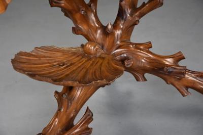 Superb rare late 19thc Italian finely carved pine Grotto work table