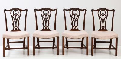 Superb set of four Chippendale mahogany dining chairs c 1760