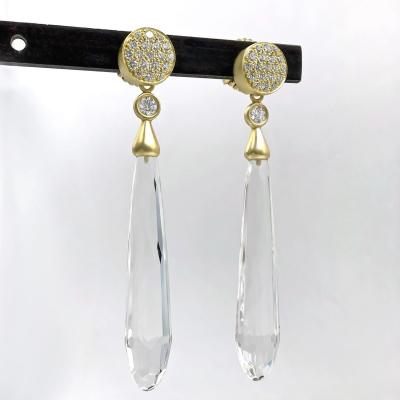 Susan Sadler Brilliant White Diamond Stud Detachable Rock Crystal Earrings Susan Sadler