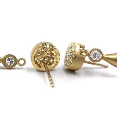 Susan Sadler Brilliant White Diamond Stud Detachable Rock Crystal Earrings Susan Sadler